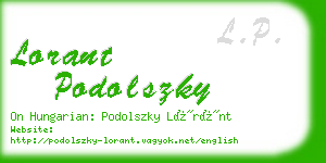 lorant podolszky business card